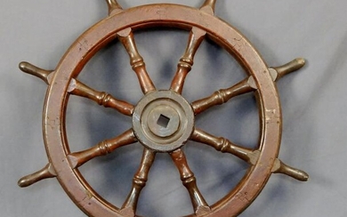 19th c. Wood and Iron Ships Wheel