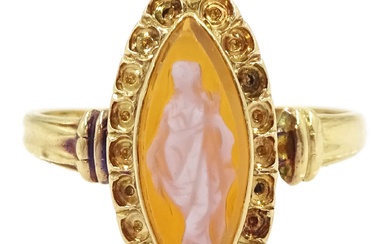 19th century 18ct gold sardonyx cameo ring