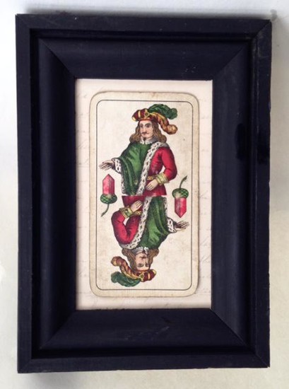 19thc Hand Colored Playing Card. Jack