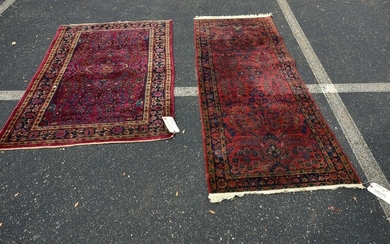(2) Antique Persian Rugs, runner & 3' x 5'