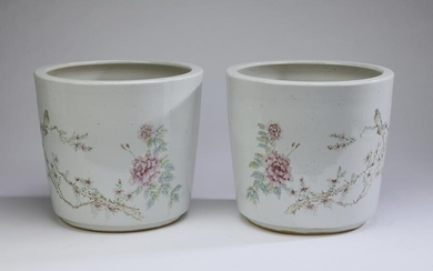 (2) Chinese Republic Period famille rose planters
