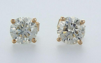 2.02CT ISI2 - 14 kt. Pink gold - Earrings
