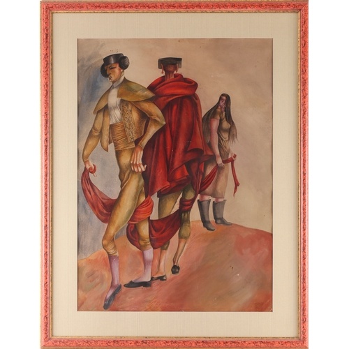 20th Century Spanish School, Two matadors and another figure...
