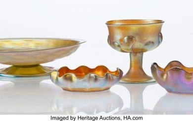 23012: A Group of Four Tiffany Studios Favrile Glass Ta
