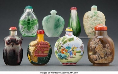 25012: A Group of Eight Chinese Snuff Bottles Marks: fo