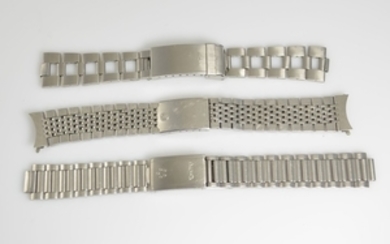 Set of 3 stainless steel watch bracelets...