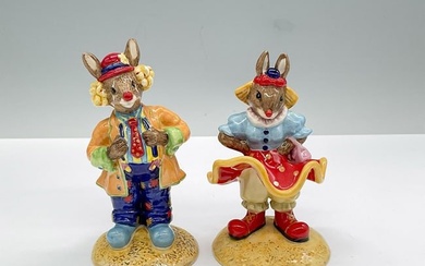 2pc Royal Doulton Bunnykins Figurines, Clowns DB332/331