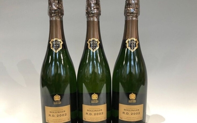 3 Bottles Champagne Bollinger Extra Brut RD 2002