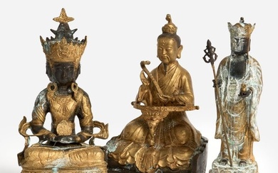3 Qianlong Reproduction Bronze Buddha Figures