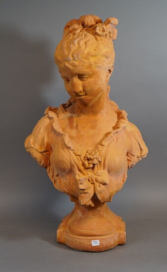 312- Buste de jeune femme Terre cuite (restaurations)... - Lot 312 - Siboni