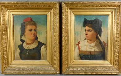 Jean Charles Ferdinand HUMBERT (1813-1881). 2 x girls