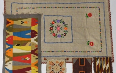 5 PC. Ecuadorian Textile Carpet Blanket Weaving