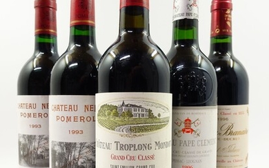 5 bouteilles 1 bt : CHÂTEAU TROPLONG MONDOT 1995 1er GCC (B) Saint Emilion (étiquette...