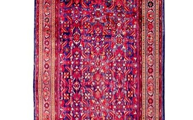 5' x 11' Magenta Pink Semi Antique Persian Herati Rug 72082