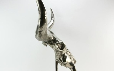 Polished Aluminum Steer Skull Sculpture