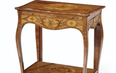 A GEORGE III ORMOLU-MOUNTED KINGWOOD, TULIPWOOD AND MARQUETRY WRITING TABLE, IN THE MANNER OF PIERRE LANGLOIS, CIRCA 1770