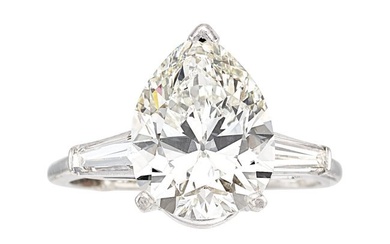 55012: Diamond, Platinum, Gold Ring Set Stones: Pear-s