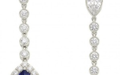 55012: Tanzanite, Diamond, Platinum Earrings, Tiffany &