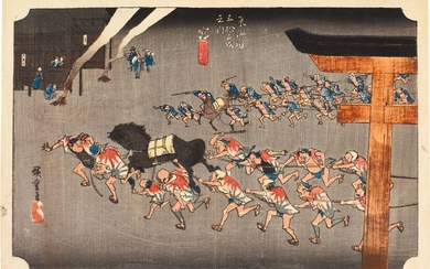 UTAGAWA HIROSHIGE I (1797–1858) MIYA: FESTIVAL OF THE ATSUTA SHRINE (MIYA, ATSUTA SHINJI) EDO PERIOD, 19TH CENTURY