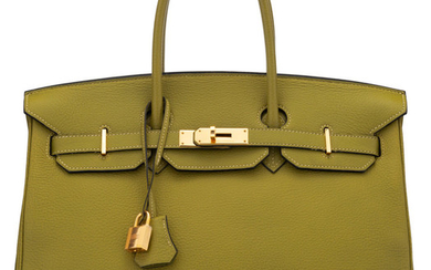 Hermès 35cm Vert Anis Togo Leather Birkin Bag with...