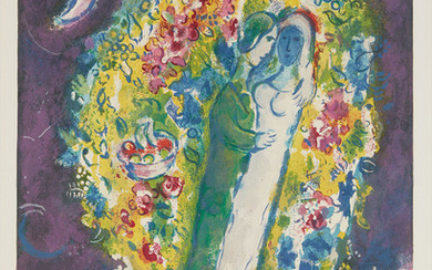 After Marc Chagall, Couple dans les mimosas, from Nice et la Côte d'Azur (Couple in Mimosas, from Nice and the French Riveria), by Charles Sorlier