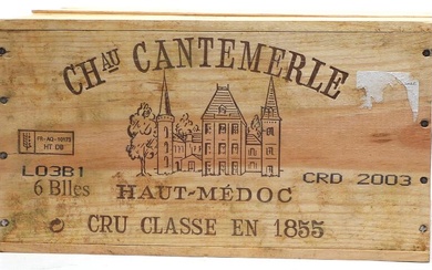 6 bts. Château Cantemerle, Haut Medoc. 5. Cru Classé 2003 A (hf/in)....