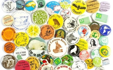 60 Vintage Animals Environmental Buttons