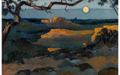 Eric (E. J. Hinrichs) Sloane (1905-1985), October Moon Over Grand Canyon