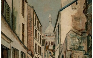 69012: Maurice Utrillo (French, 1883-1955) Rue Saint-Ru
