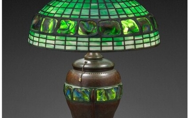 79012: Tiffany Studios Leaded Glass and Patinated Bronz