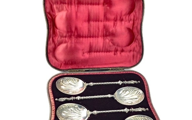 AN IMPRESSIVE SET OF FOUR VICTORIAN SILVER