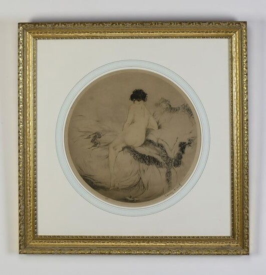 Louis Icart signed and numbered etching 'Retiring'
