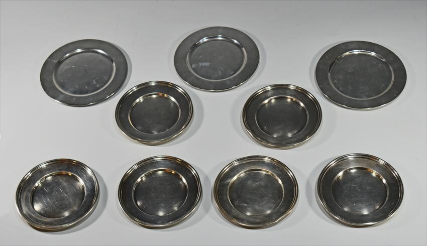 9 Sterling Silver Bread Plates