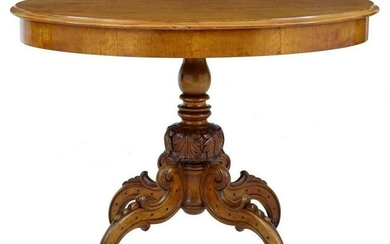 19TH CENTURY SWEDISH CARVED BIRCH CENTER TABLE