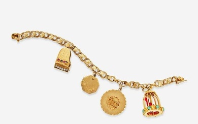 A 14K Yellow Gold Charm Bracelet