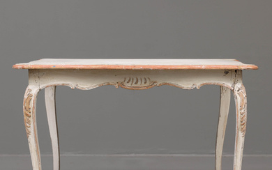 A 17th-century rococo painted wooden table.