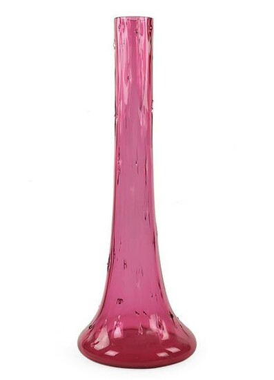 A 19th Century Victorian Cranberry Glass Vase.