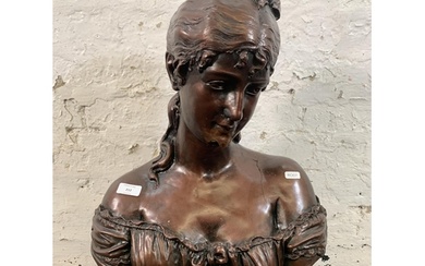 A 19th century style bronzed resin female bust after Cesare ...