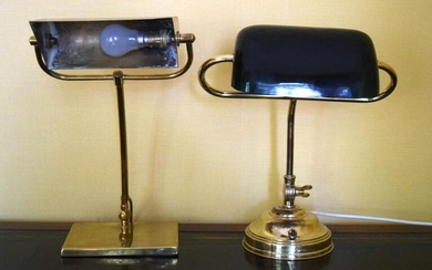 A BRASS ANGLEPOISE LAMP together with another. 40 cm