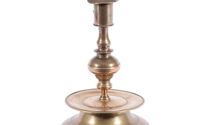 A BRASS CANDLESTICK, PROBABLY FLEMISH OR SCANDINAVIAN, MID 17TH CENTURY