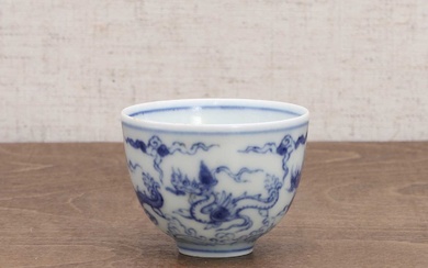 A Chinese blue and white cup