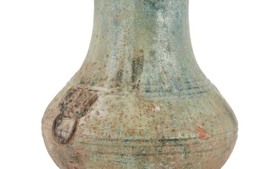 A Chinese green glazed pottery hu jar