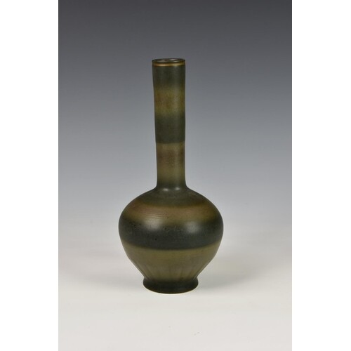 A Chinese teadust glazed bottle vase, probably first half 20...