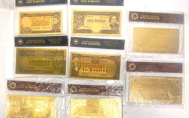 A Collection of English Gold Plated Notes