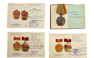 A DOCUMENTED GROUP OF SOVIET RUSSIAN ORDER BADGES