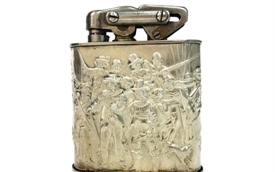 A DUTCH SILVER MOUNTED TABLE LIGHTER