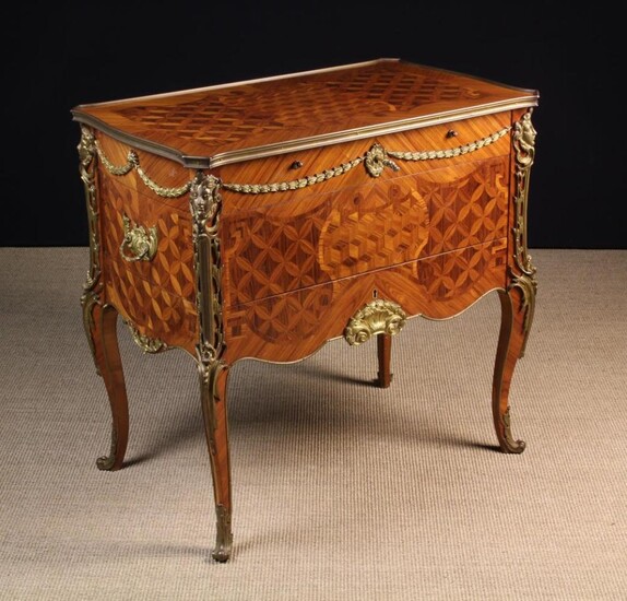 A Fine Quality Reproduction of a Kingwood Parquetry Commode by the Maîtres Ébénistes of the house of