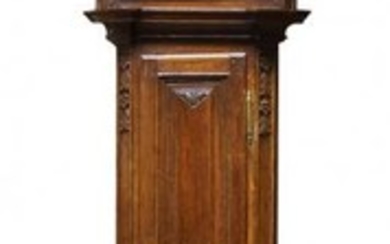 A French oak long case clock, 18th...