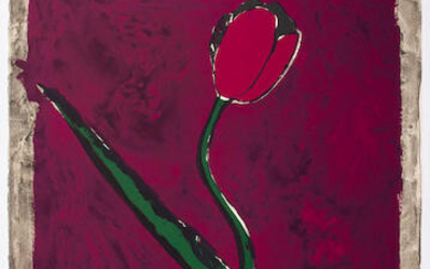 A Fritz Scholder lithograph, "Red Tulip," circa 1983