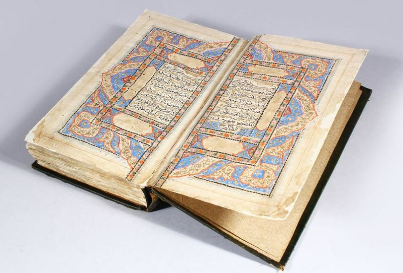 A GOOD 16TH / 17TH CENTURY LEATHER BOUND OTTOMAN /